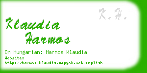 klaudia harmos business card